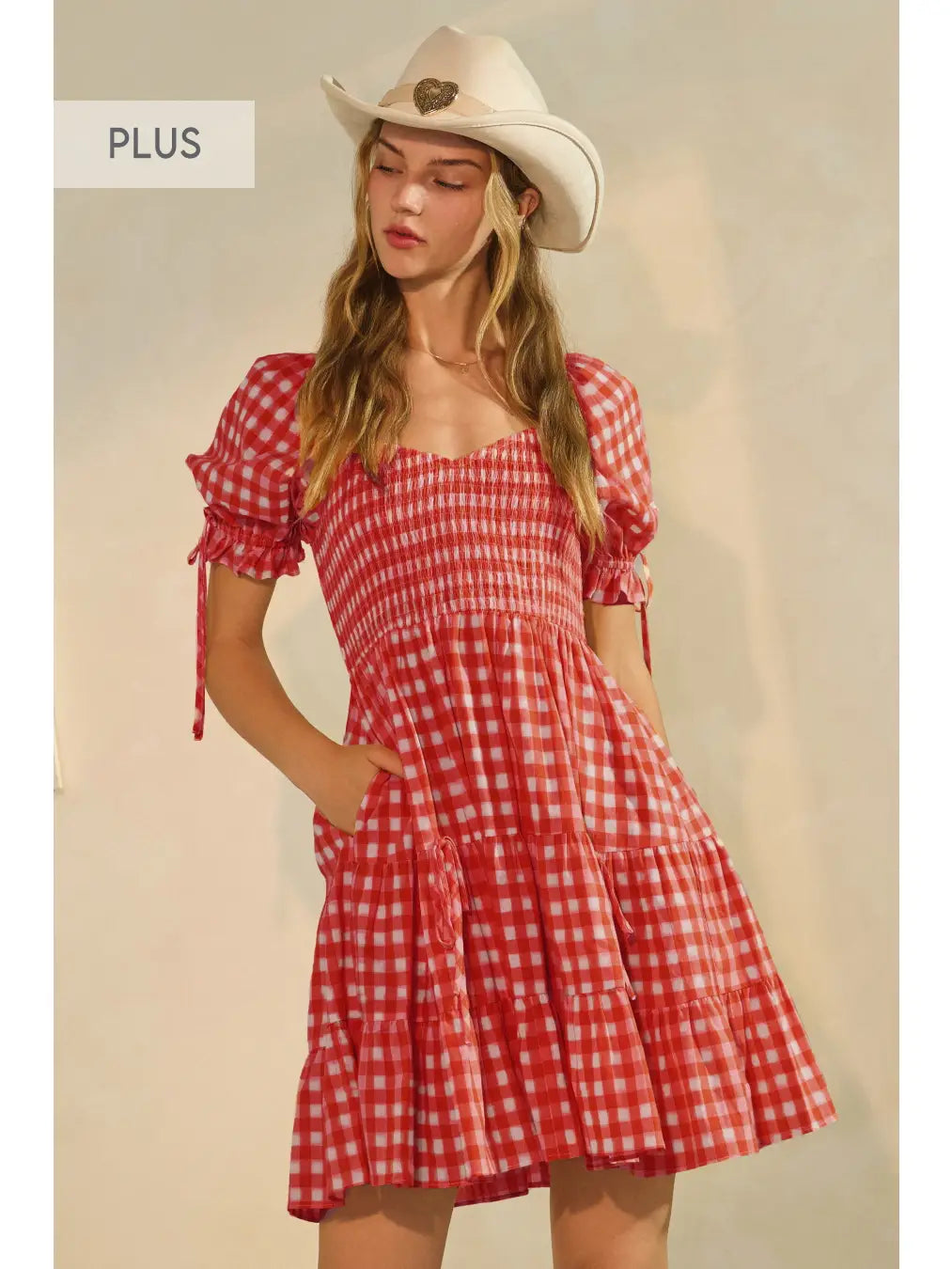 Curvy Sweetheart Darling Dress by Oddi featuring a fitted silhouette and sweetheart neckline, displayed on a hanger.