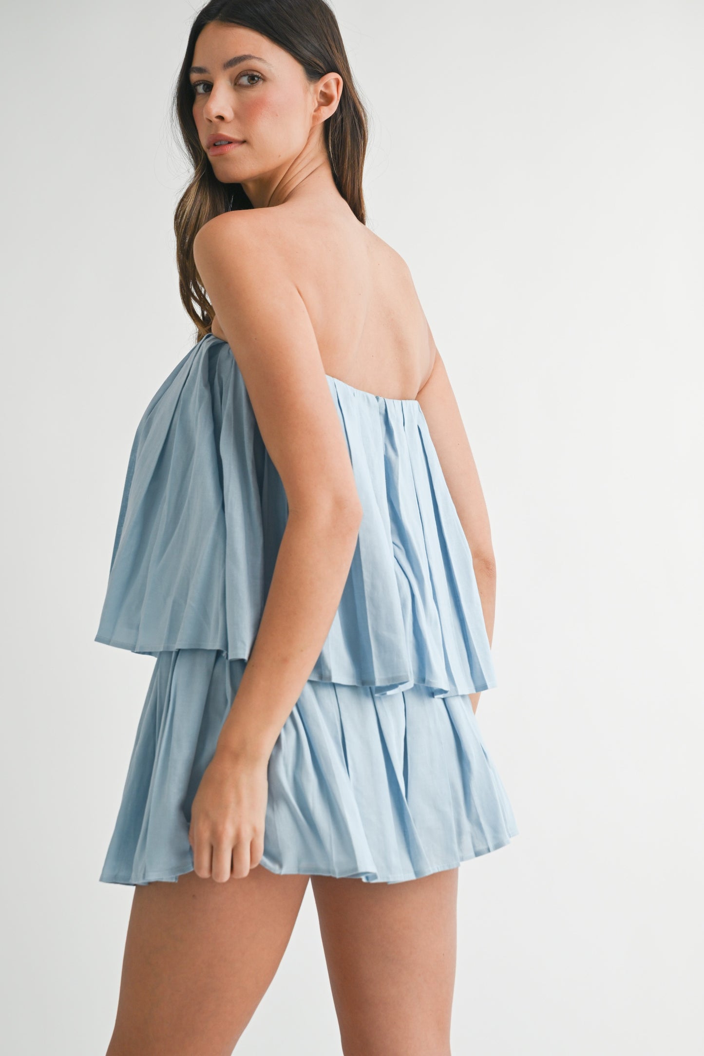 Mable Blended Sunsets top featuring a colorful, abstract sunset-inspired design on lightweight fabric.