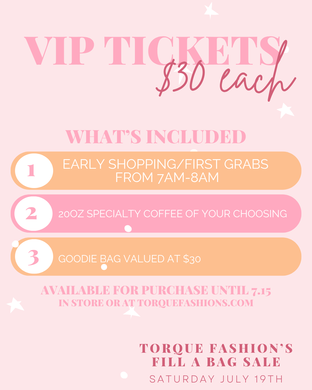 VIP TICKETS - FILL A BAG SUMMER SALE