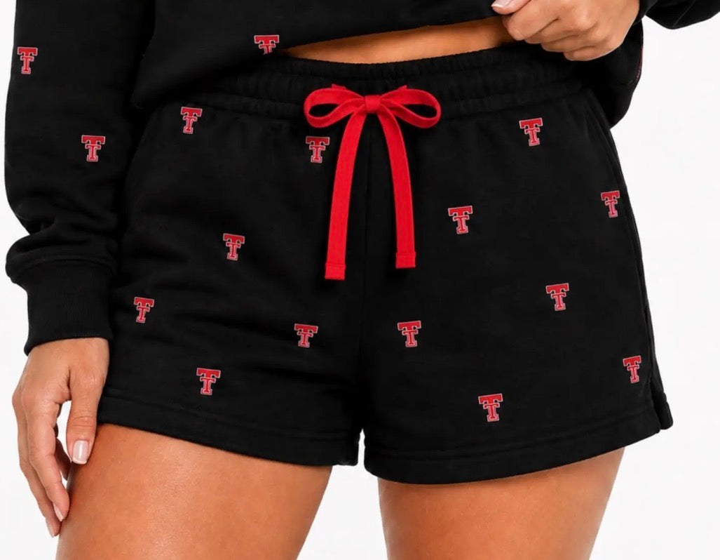 Texas Tech Embroidered Fleece Shorts