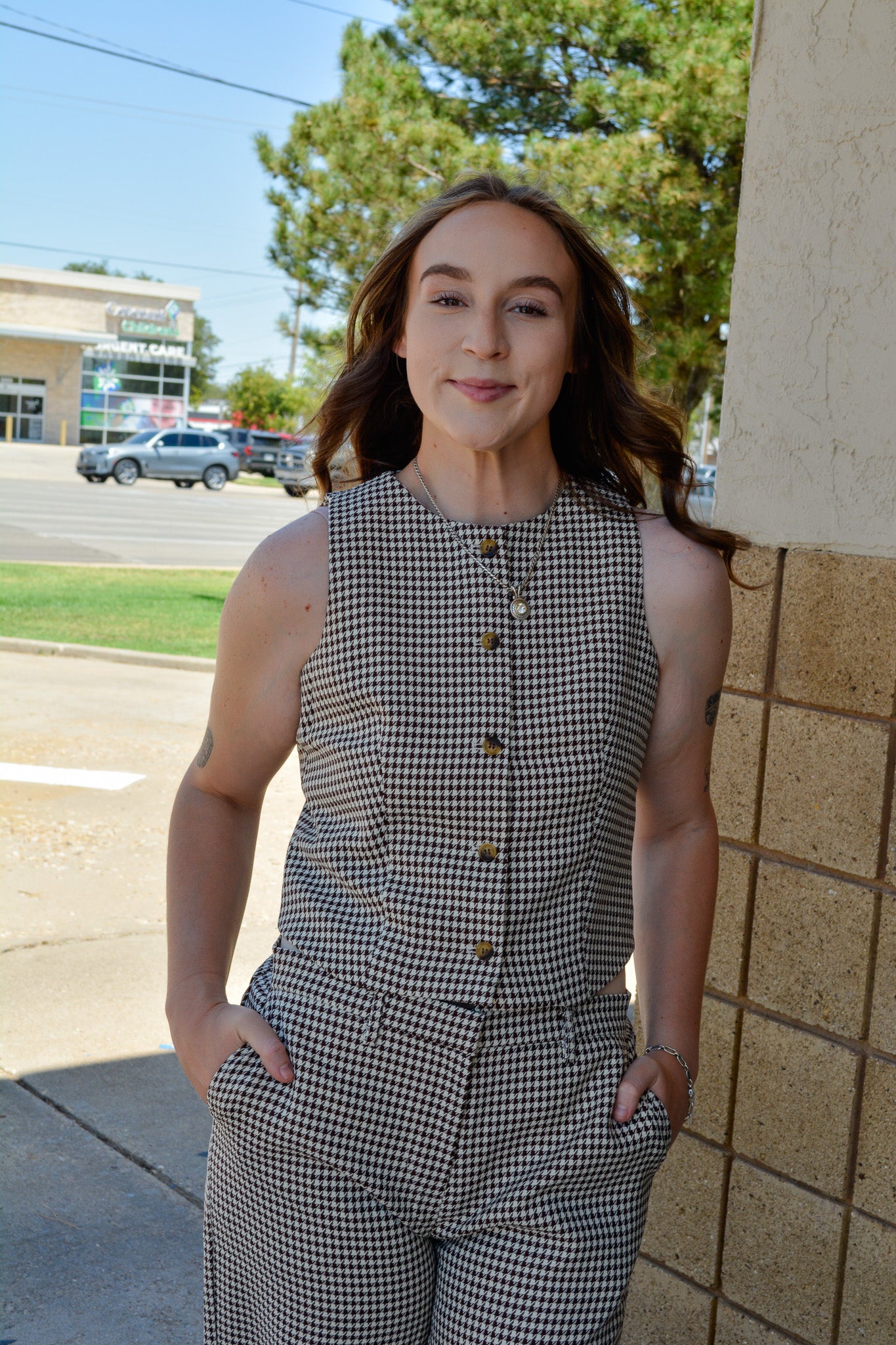 Heritage Houndstooth Vest Top