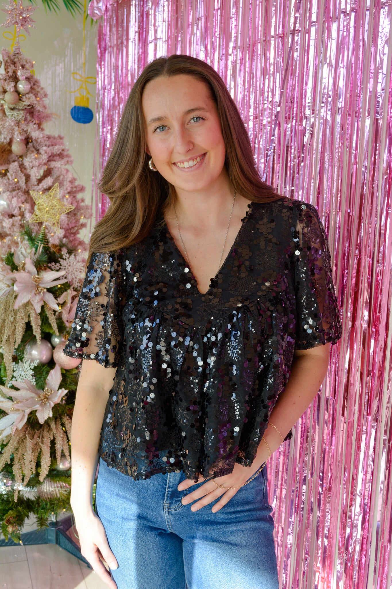 All That Glitters Sequin Blouse
