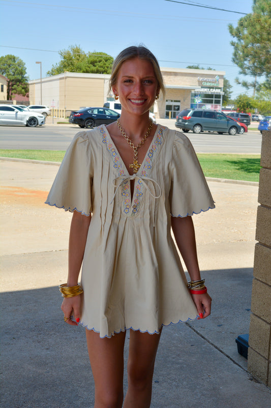 Embroidered Elegance Romper