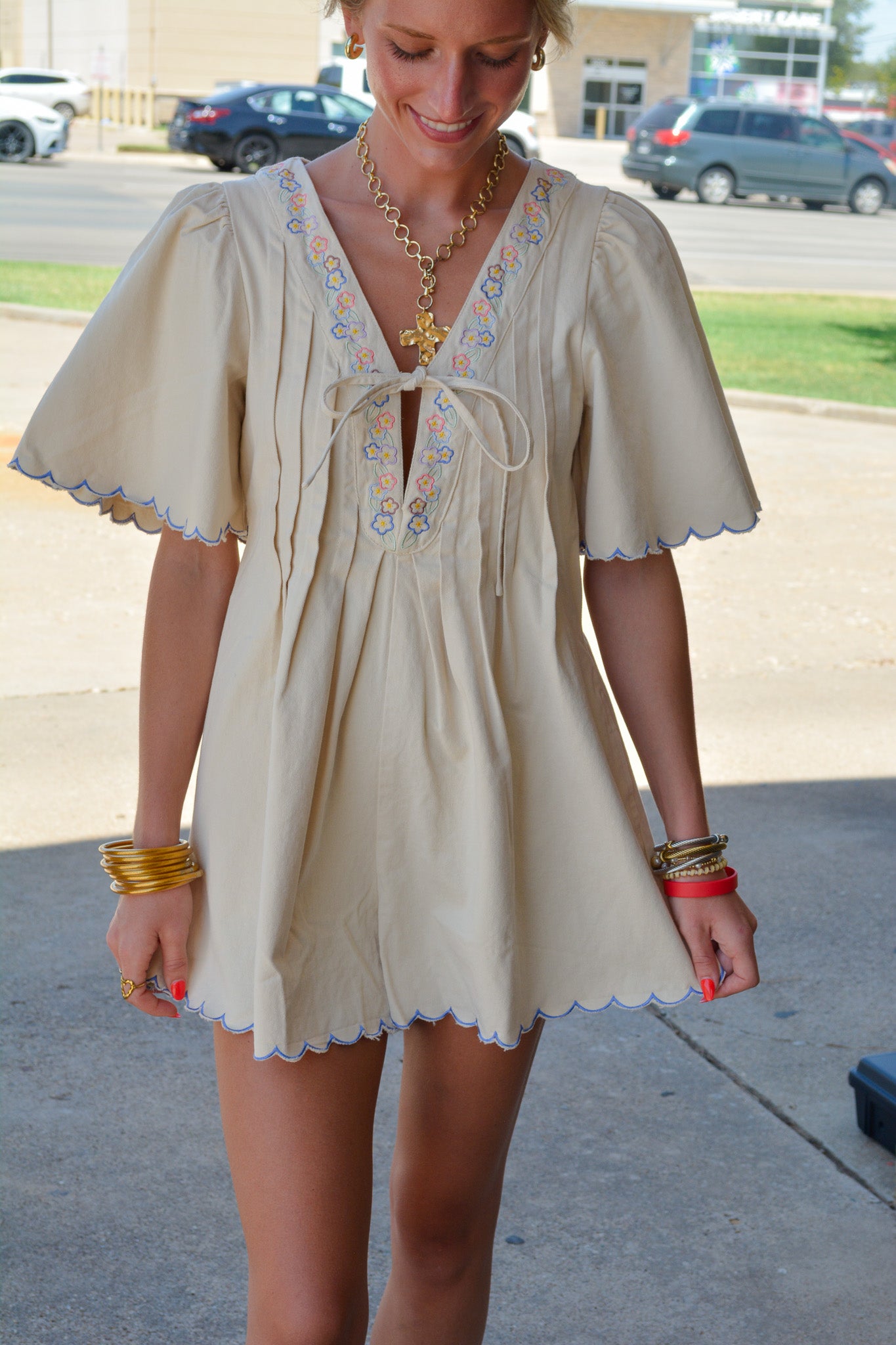 Embroidered Elegance Romper
