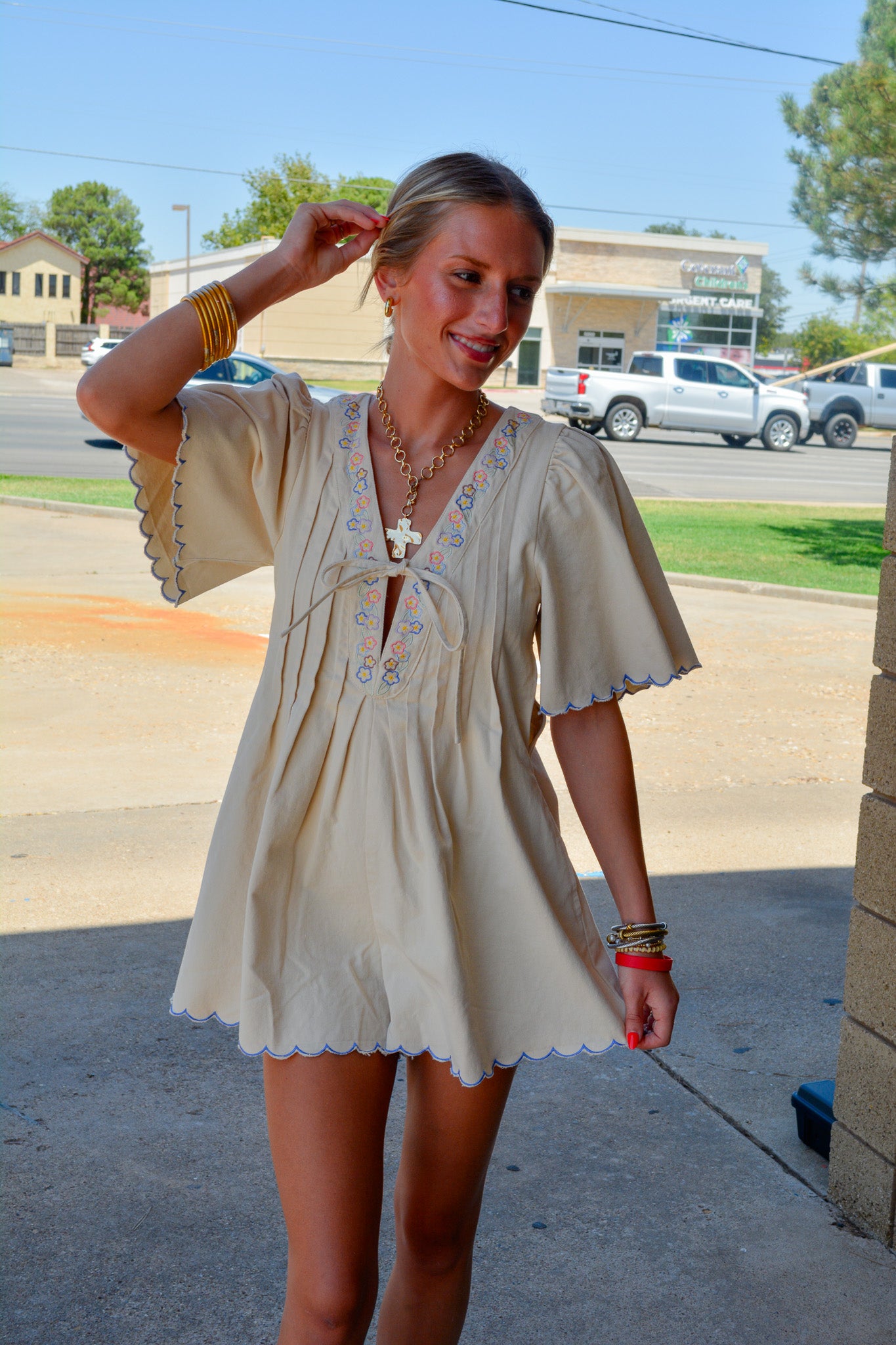 Embroidered Elegance Romper