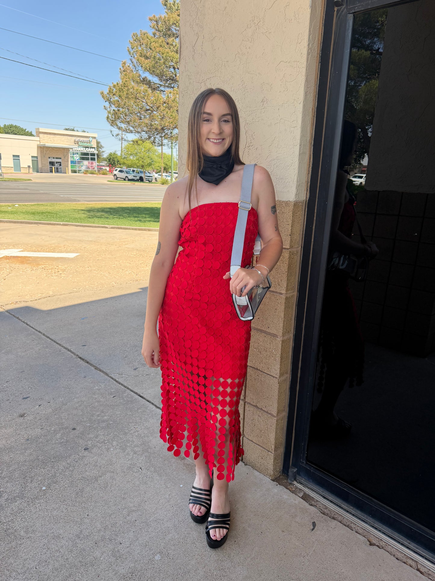 Game Day Lace Fringe Dress