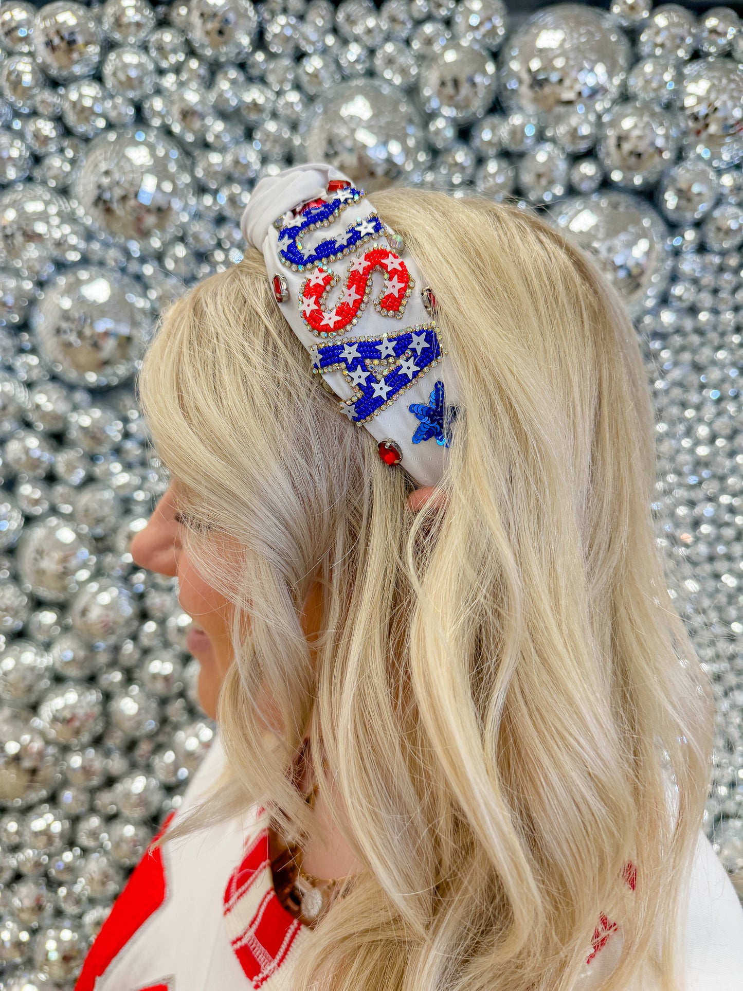 USA Beaded Headband