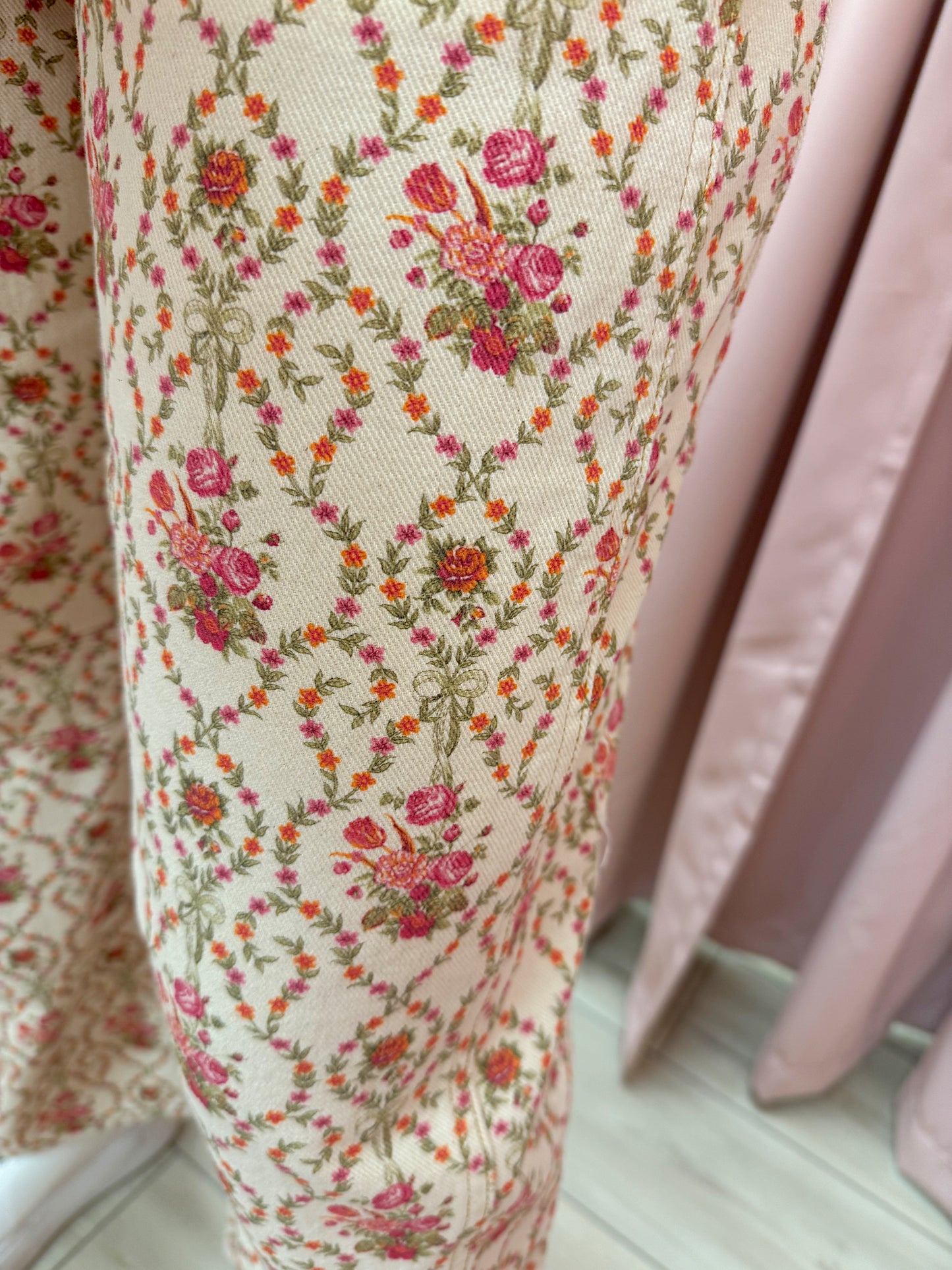 Floral Flair Barrel Jeans