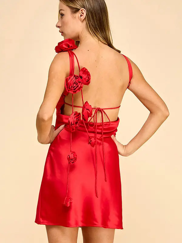 Baby Pink Romantic Edge Dress featuring elegant lace and flowing fabric, perfect for special occasions.