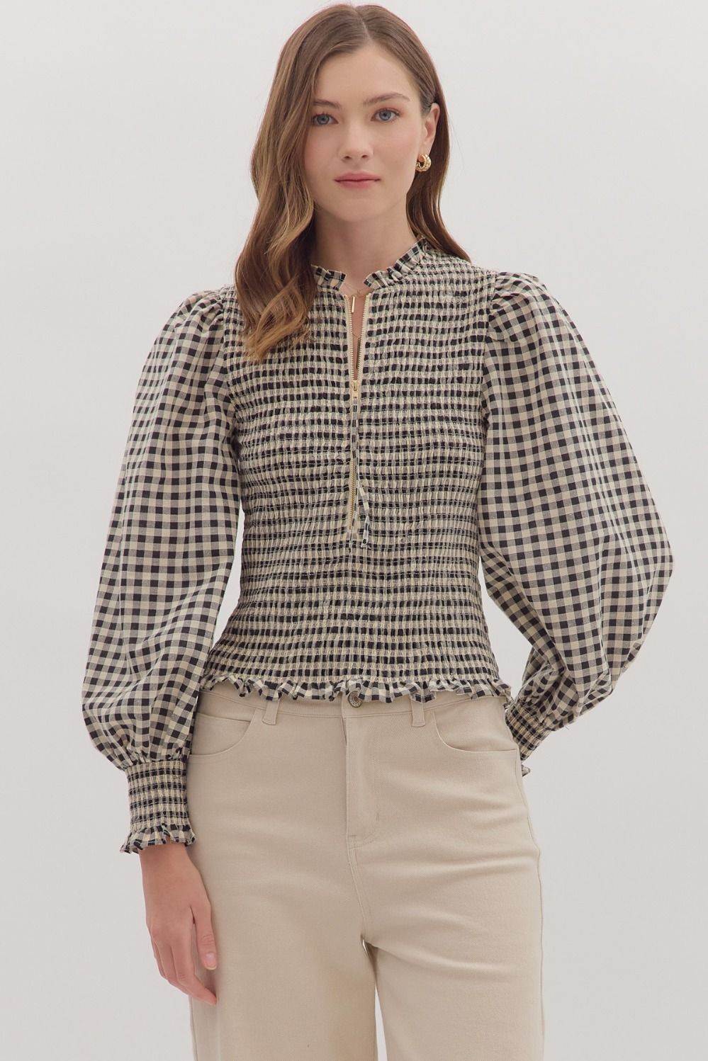 Gingham & Grace Top