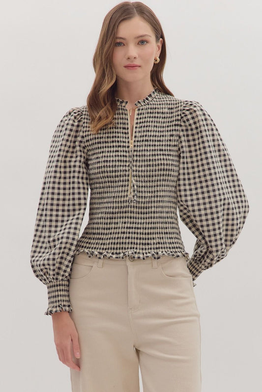 Gingham & Grace Top