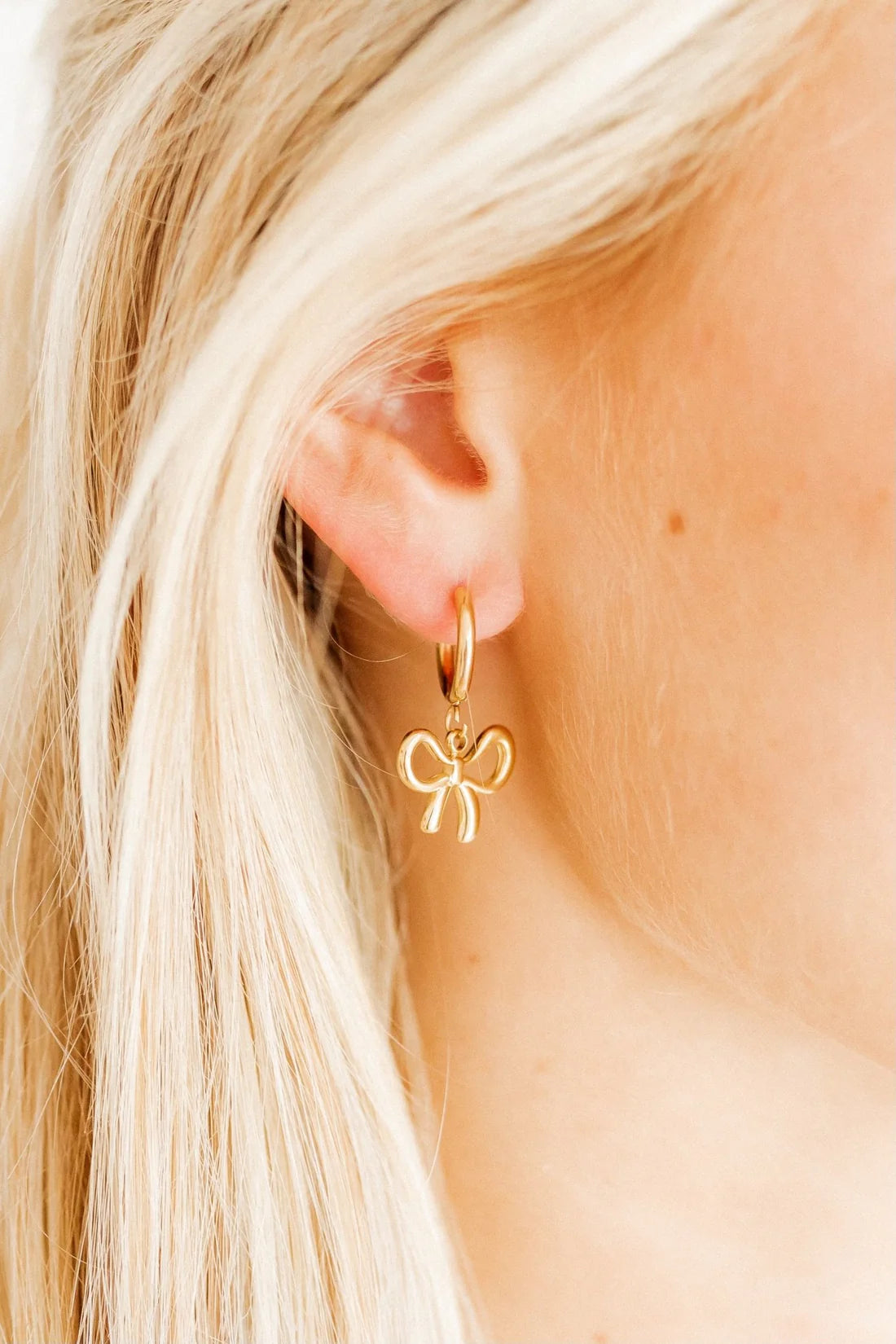 Sadie Bow Huggie Charm Earrings