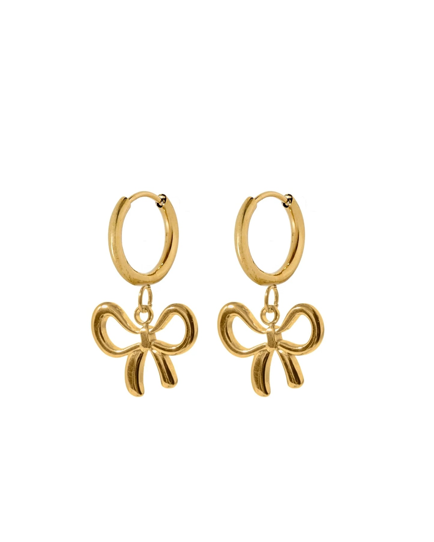 Sadie Bow Huggie Charm Earrings