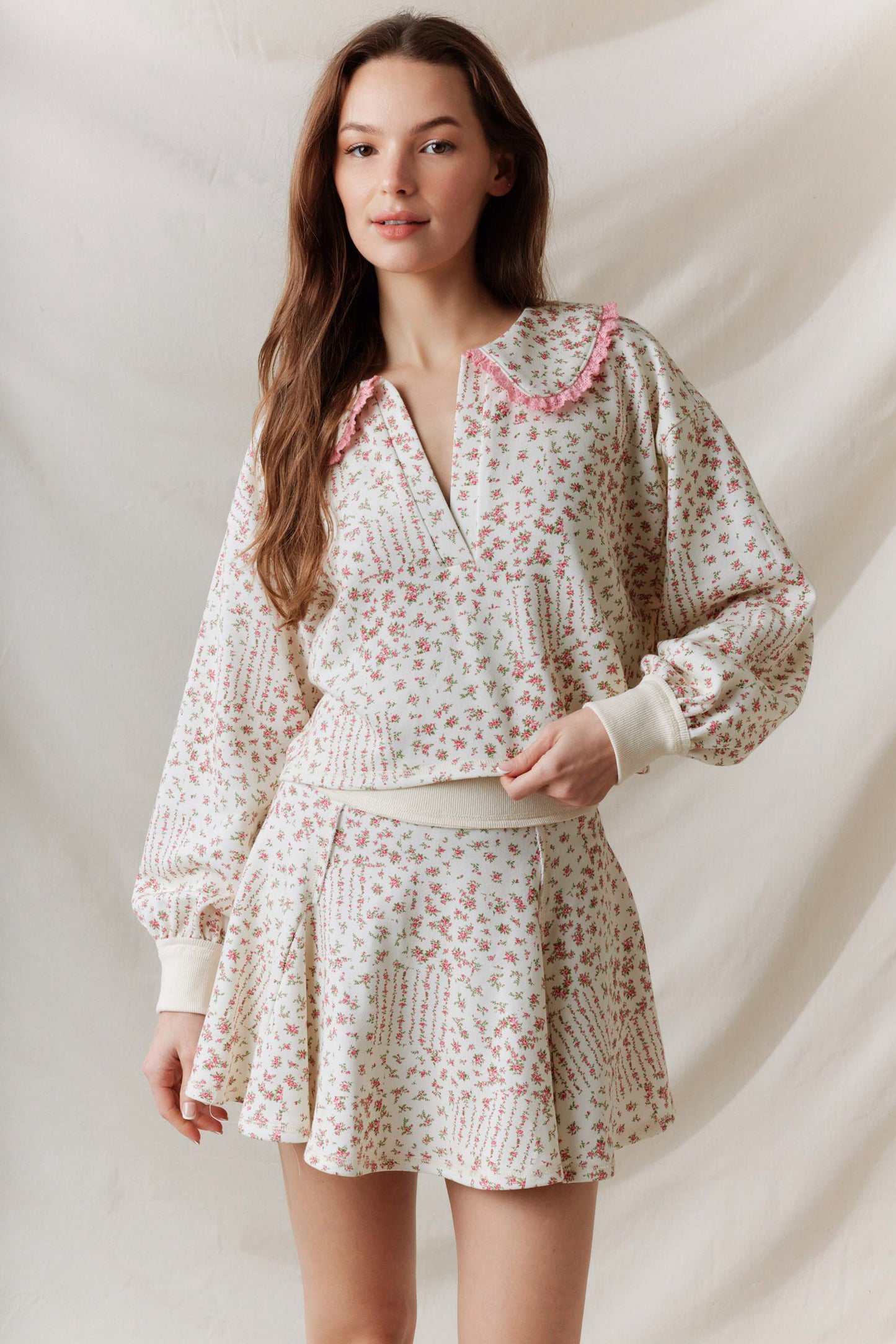 Ditsy Florals Top - Pink