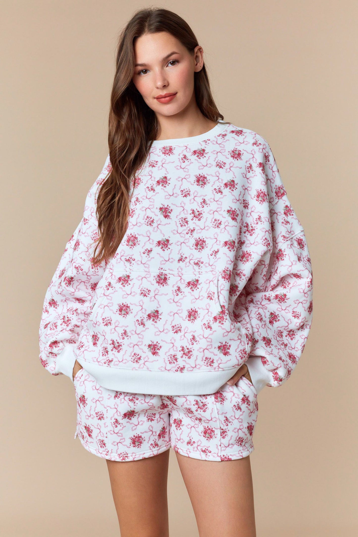 Frosted Blooms Fleece Sweatshirt