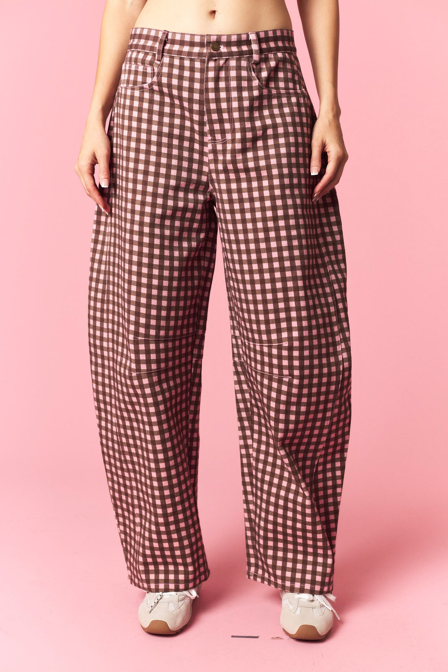 Rustic Rose Plaid Jeans