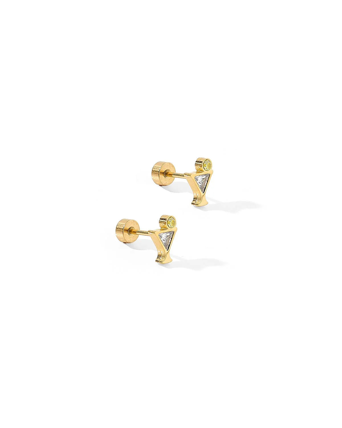 Martini Stud - Screwback Earrings