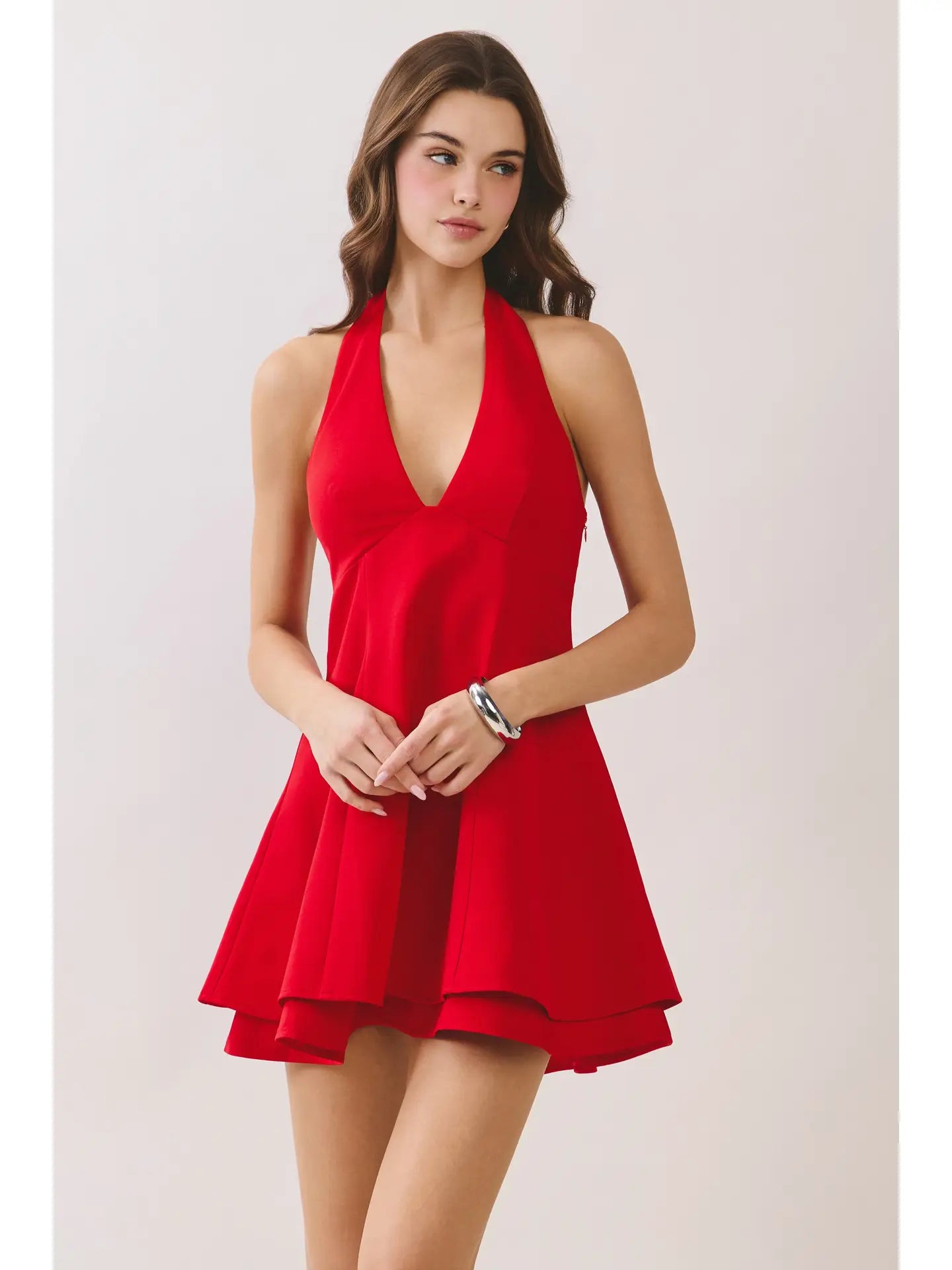 TCEC fit and flare mini dress with a stylish silhouette, featuring a sleeveless design and a flattering waistline.