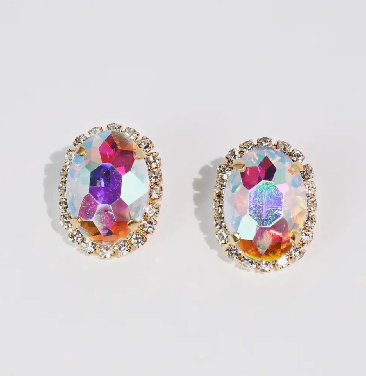 Treasure Jewels Sugar Shine Stud Earrings with sparkling crystal design and silver-tone setting.