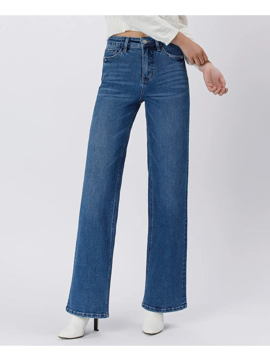 Vervet Nicest Tummy Control 90's Super High Rise Wide Leg Jeans