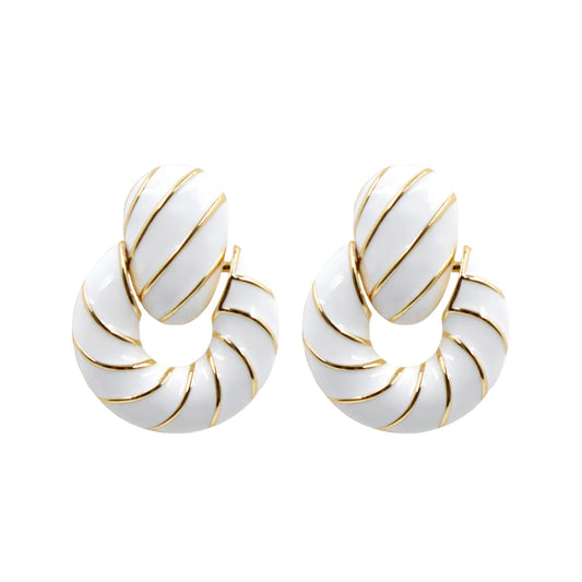 Brianna Cannon - White Enamel Twist Earrings