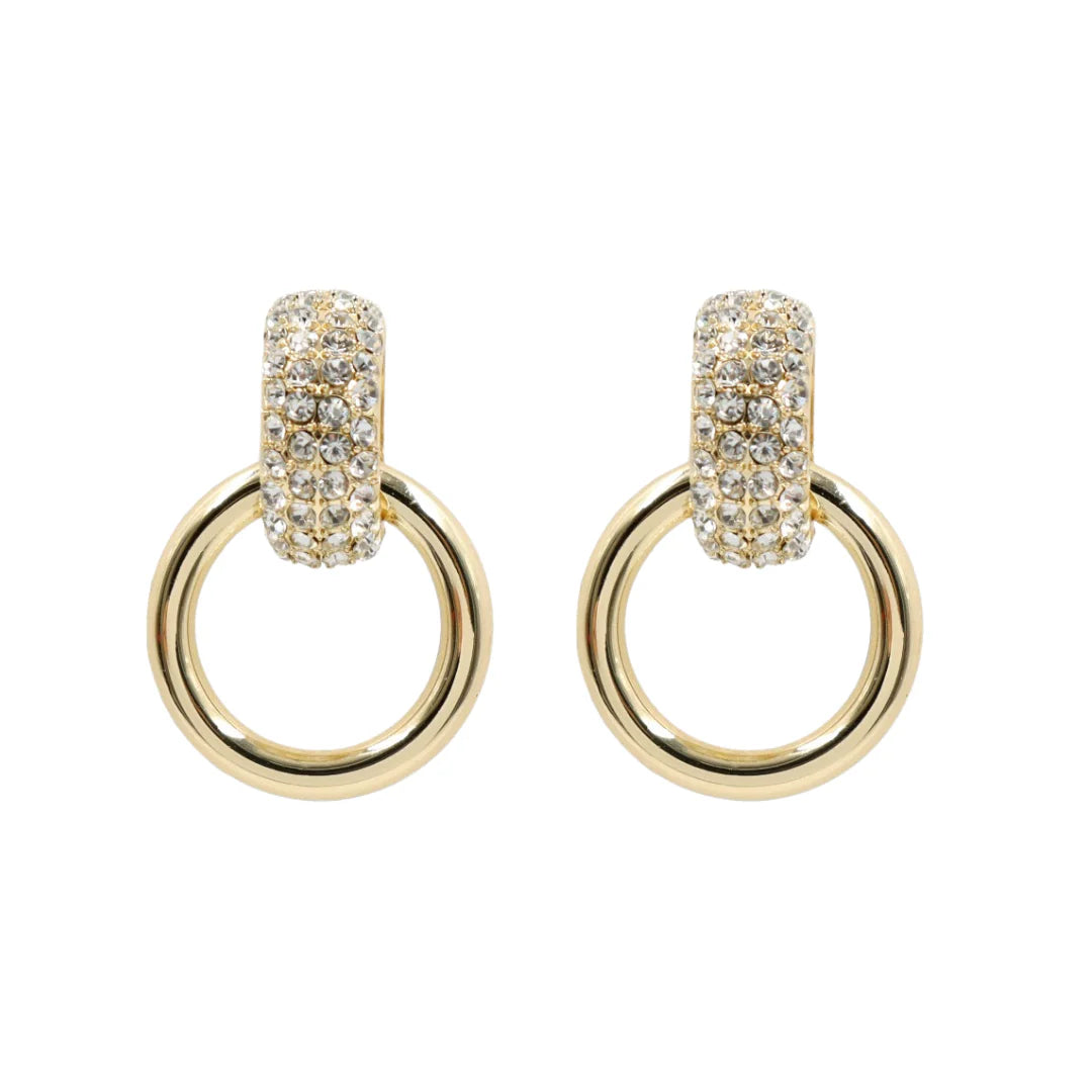Brianna Cannon - Crystal and Gold Knocker Earrings