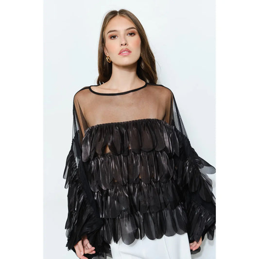 Midnight Romance Ruffle Top
