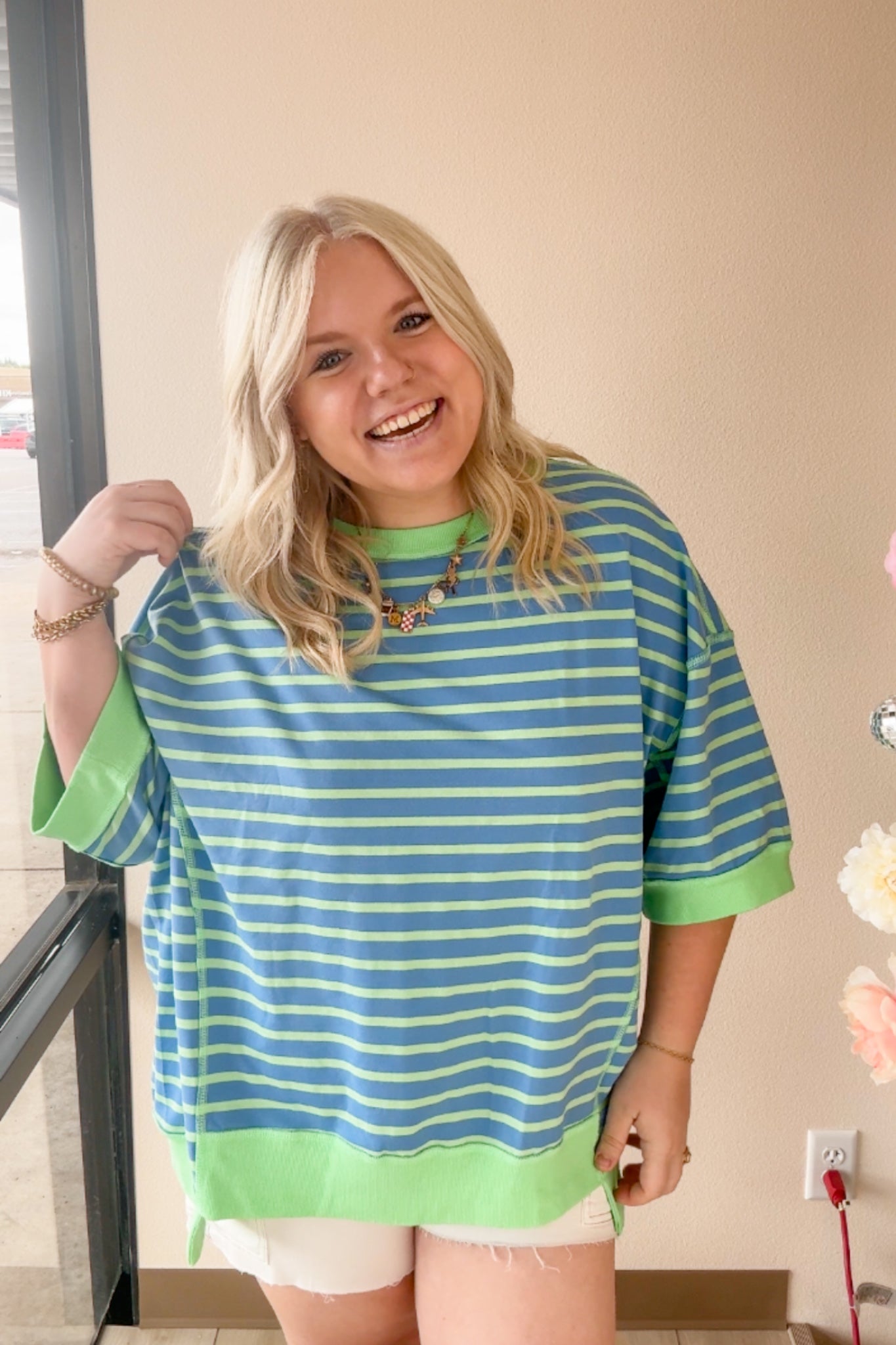 The Wanda Tunic Tee - Blue/Green