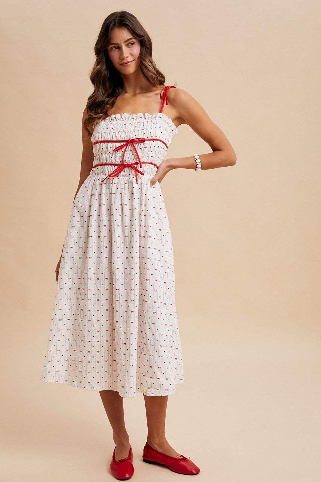 Heart Eyes Bow Dress - Torque Fashion