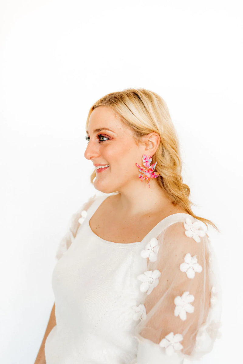 Flora Earrings in Pink Sprinkles
