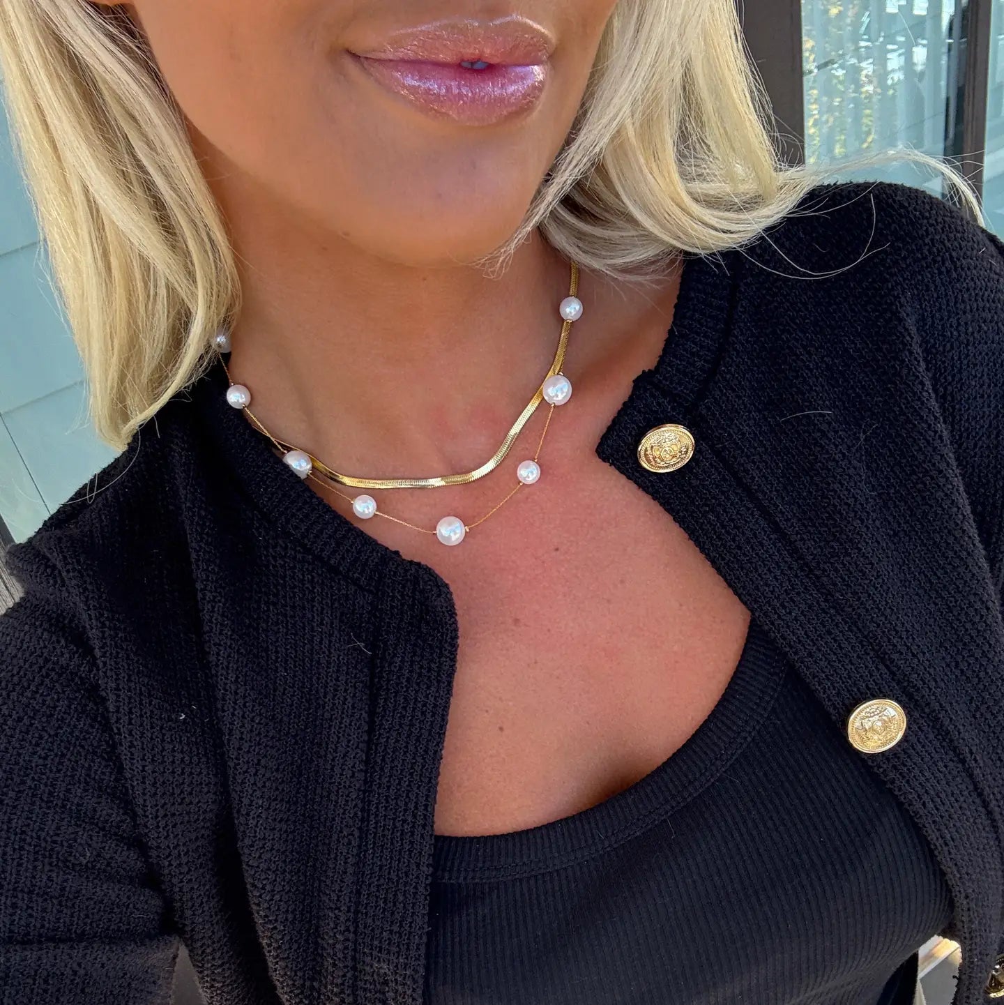 Avery Necklace by chansuttpearls featuring elegant freshwater pearl beads on a delicate chain.