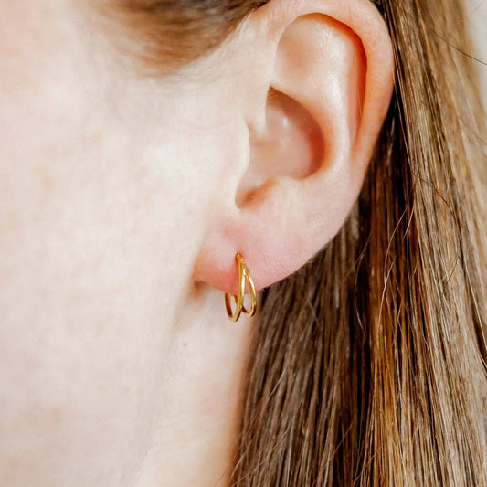 Huggie Earrings - Nylah Gold 10mm