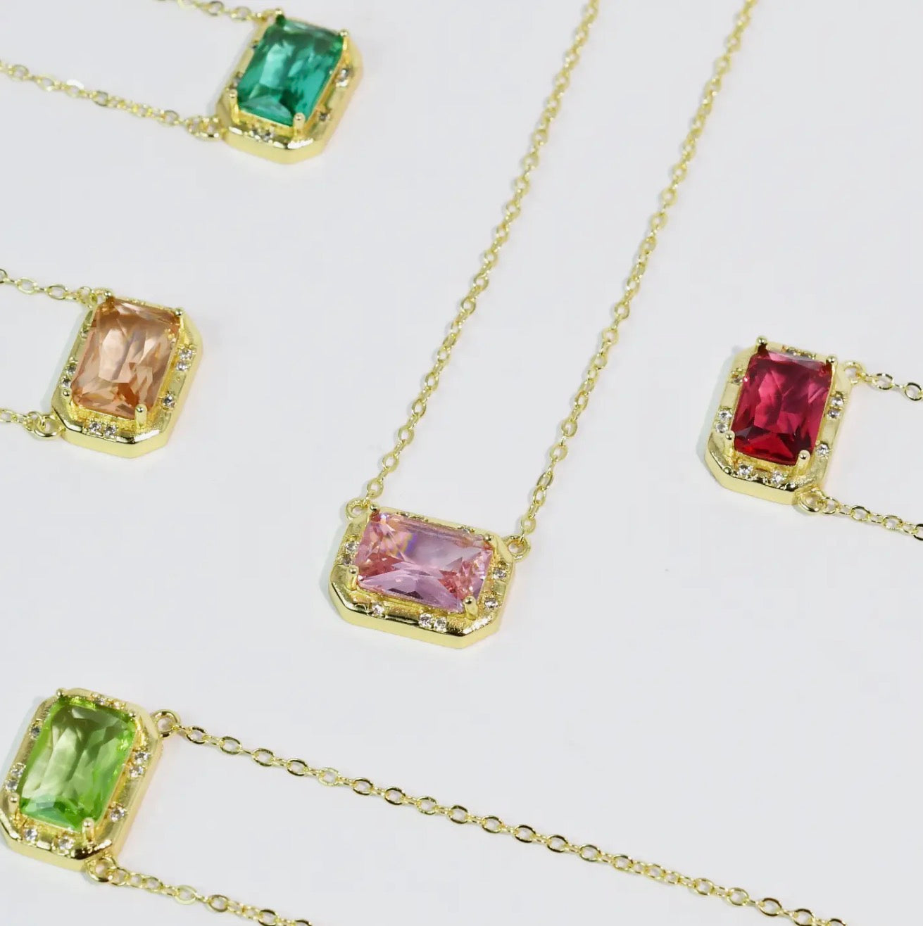 Treasure Jewels Pretty Gem Necklace featuring colorful gemstone pendant on a delicate chain, elegant jewelry accessory.