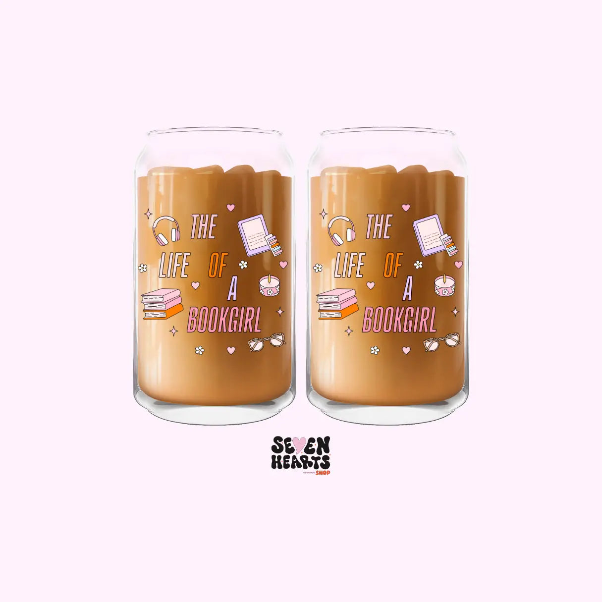 Showgirl Iced Coffee Cups by Seven Hearts Shop featuring stylish, reusable cups with vibrant showgirl-themed designs.