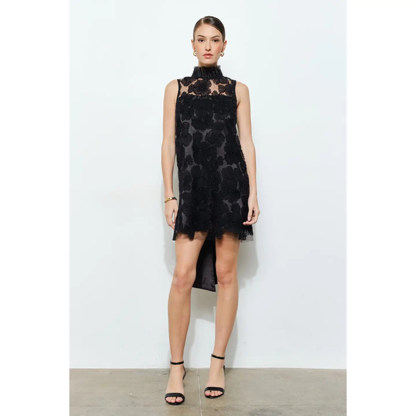 INA Ethereal Romance Dress in flowing fabric with delicate details, showcased on a model.