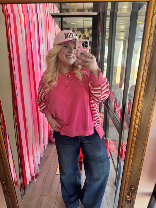 Love You More Stripe Top - Torque Fashion