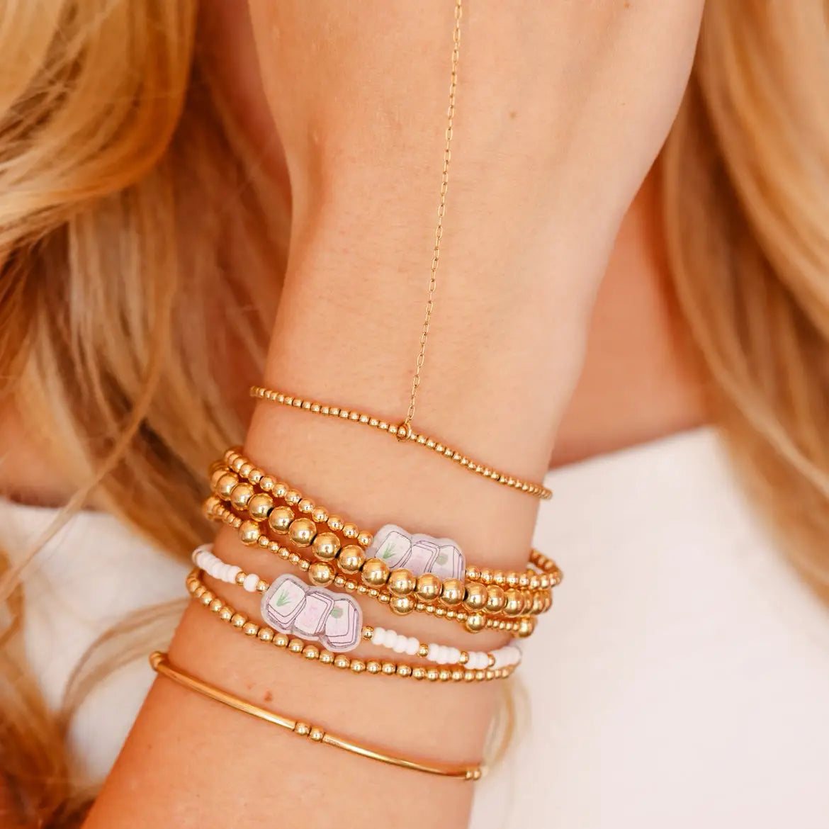 Mahjong Tile Bracelet - Beaded Blondes - Torque Fashion