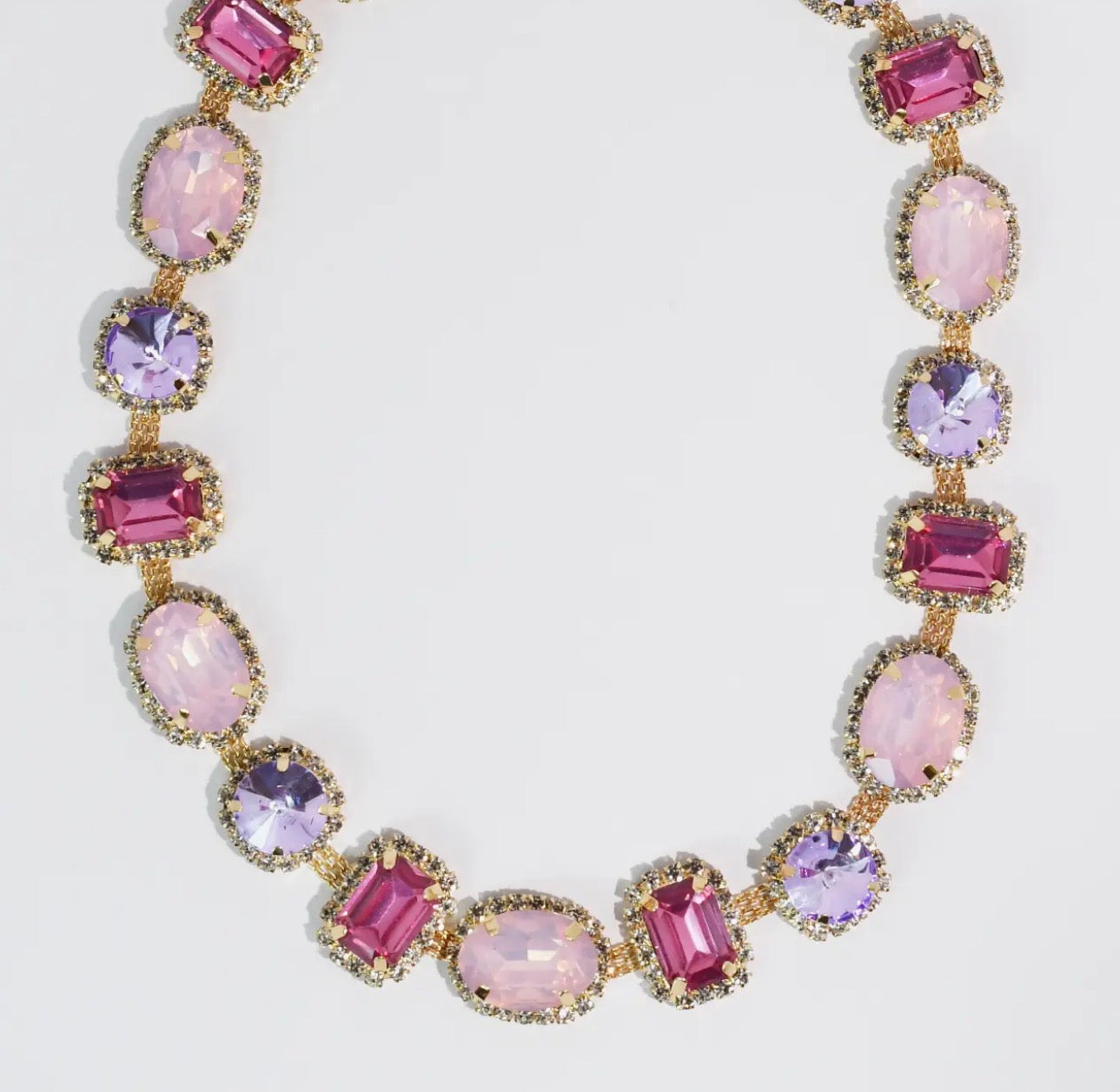 Treasure Jewels Rosalie Gem Necklace featuring sparkling gemstones on a delicate chain, elegant jewelry for special occasions.