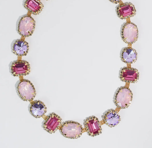 Treasure Jewels Rosalie Gem Necklace featuring sparkling gemstones on a delicate chain, elegant jewelry for special occasions.
