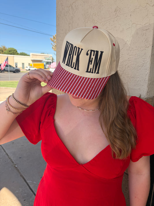 WRCK ‘EM Hat Red Striped