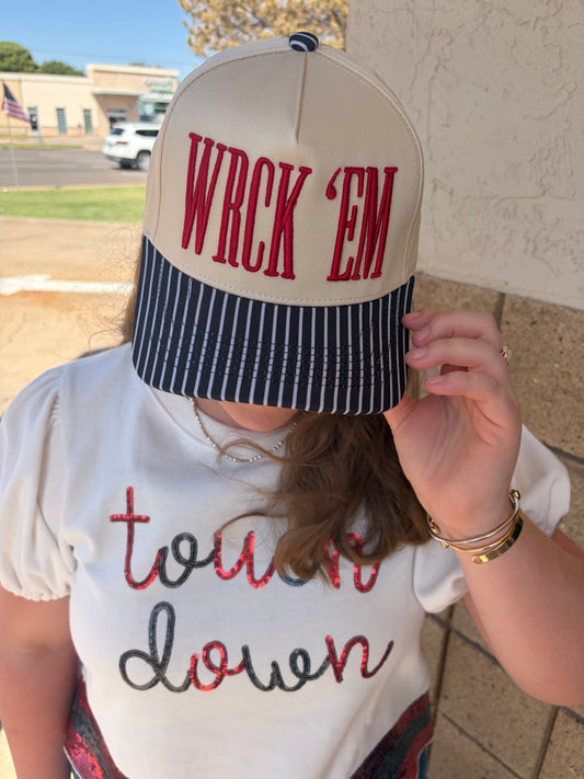 WRCK ‘EM Hat Black Striped