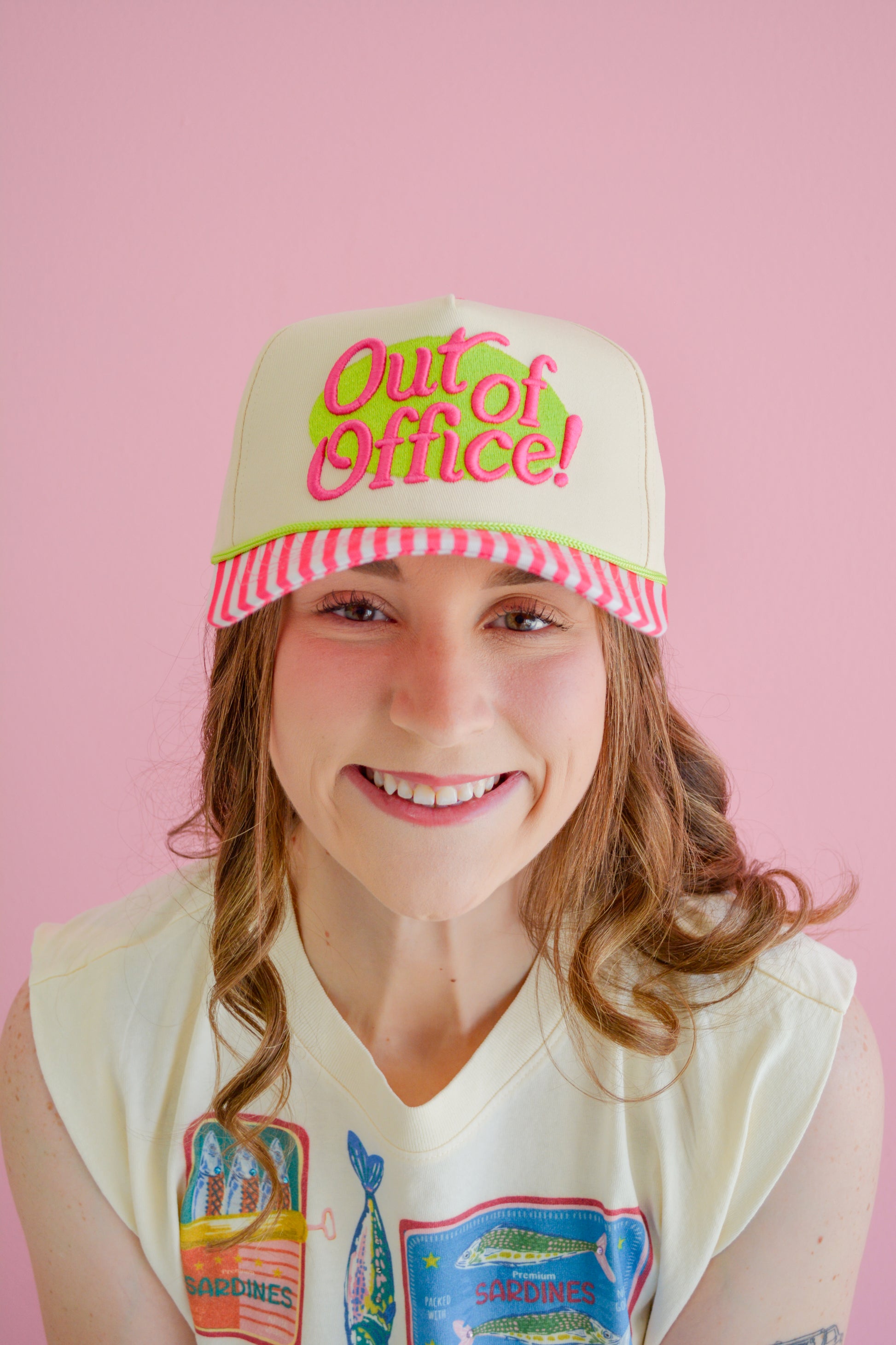 Out of Office hat by Summer Tees, stylish casual cap with embroidered text, adjustable strap, perfect for summer outdoor wear