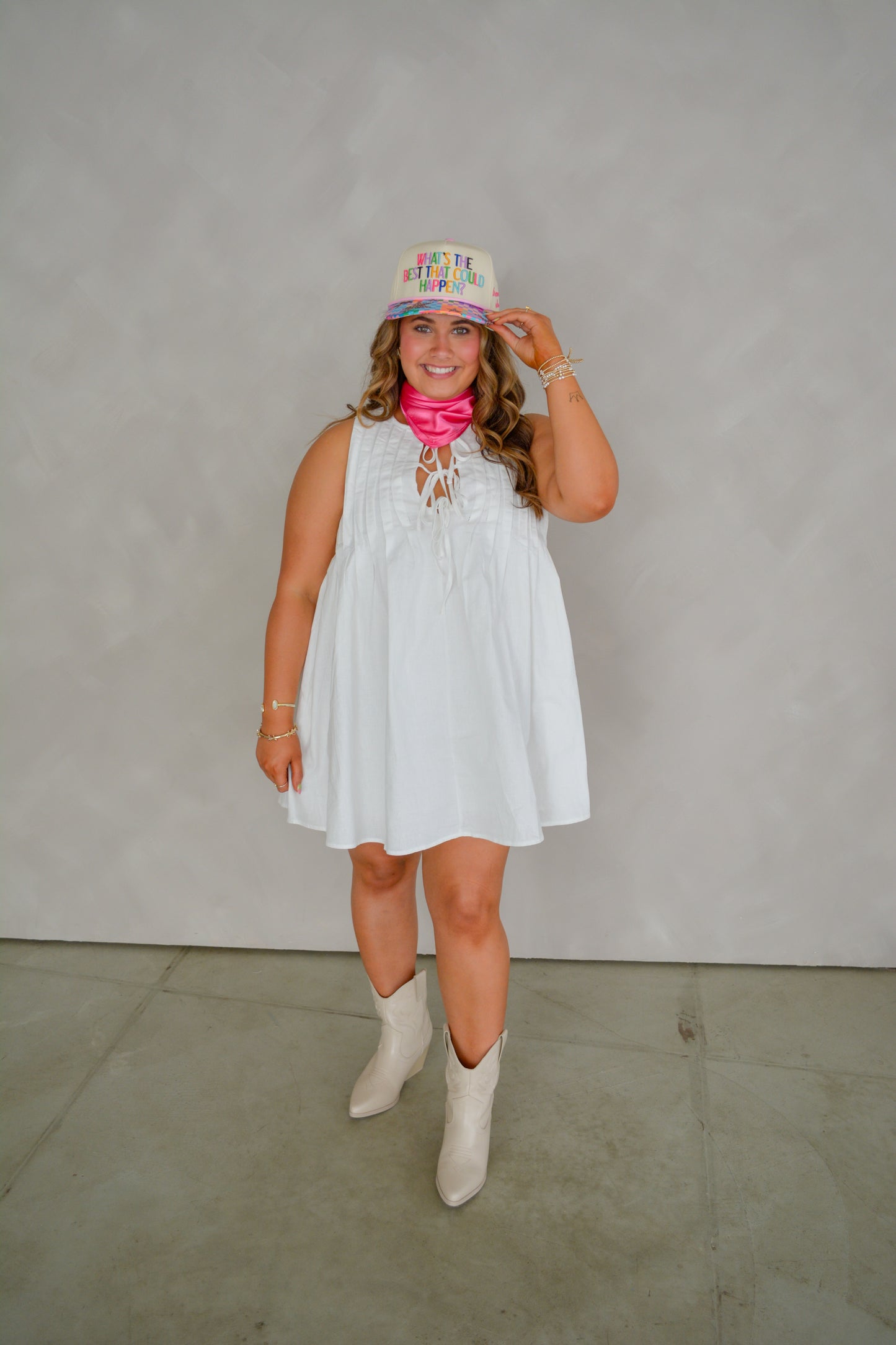 Storia Lullaby Bow Dress for girls, pink fabric with bow detail, showcasing the front view and soft, comfortable design