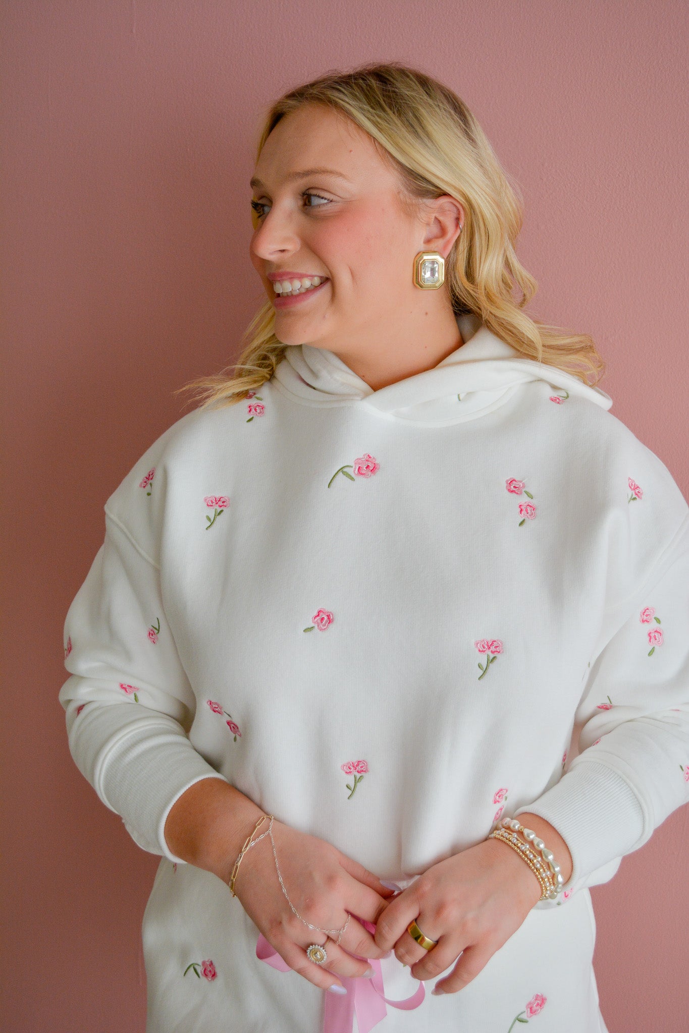 Brianna Cannon - Floral Fleece Hoodie - Torque Fashion