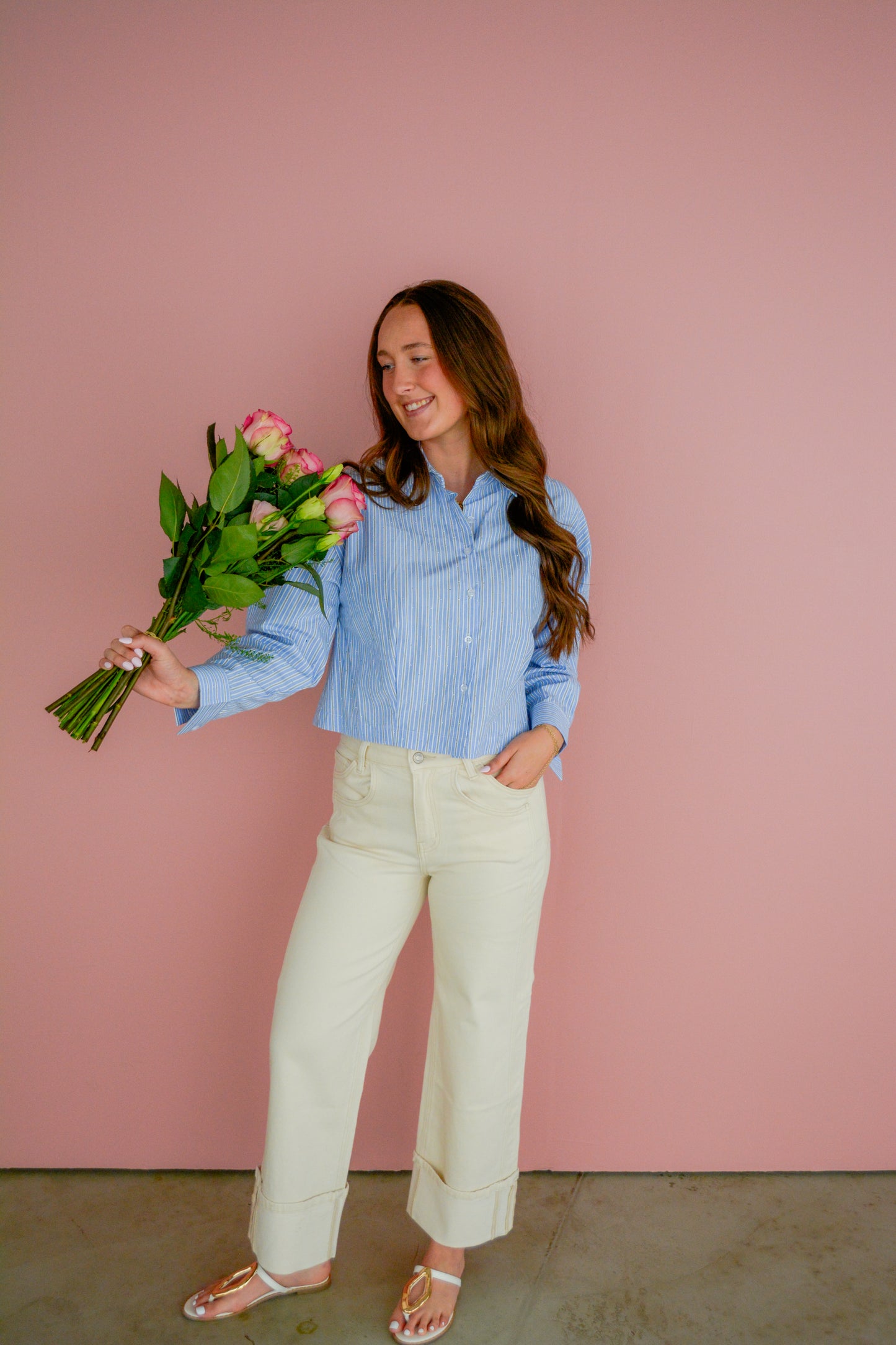 Ivory Breeze Baggy Cuff Jeans