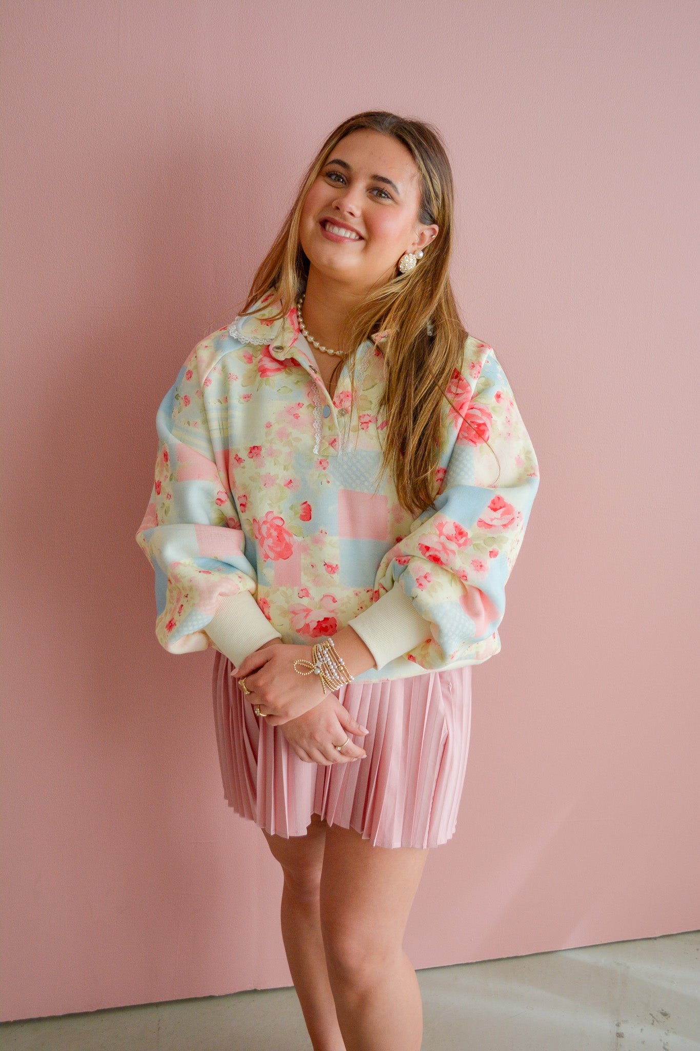 Brianna Cannon - Patchwork Floral Sweatshirt - Torque Fashion