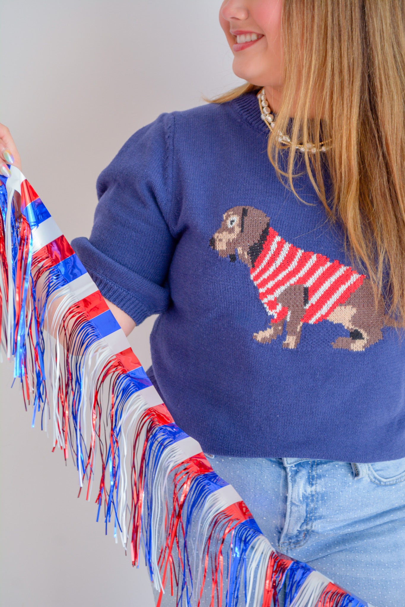 She+Sky Dapper Dachshund knit top featuring a playful dachshund pattern and cozy knit fabric, designed for stylish comfort.
