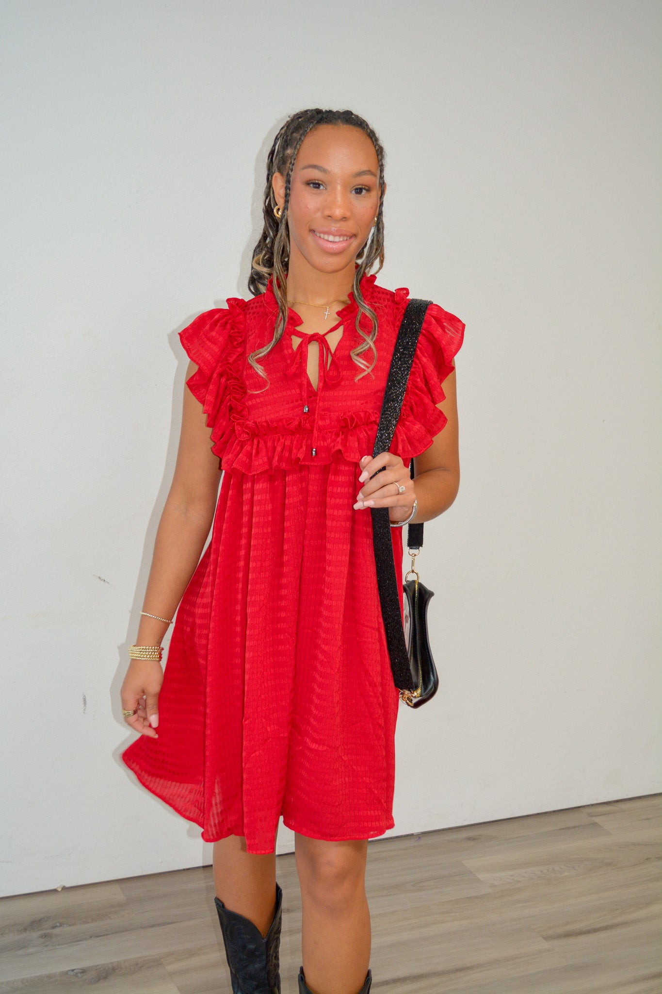 Sideline Socializing Dress - SCARLET