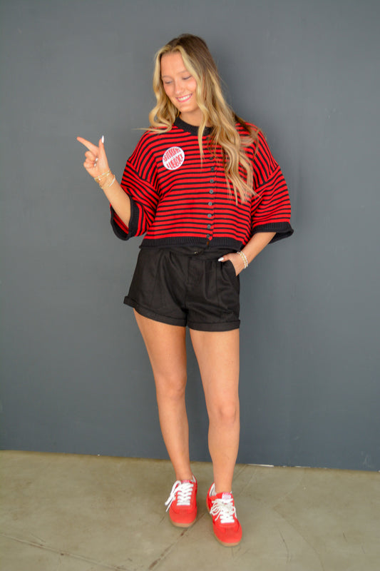Scarlet Stripe Sweater Top