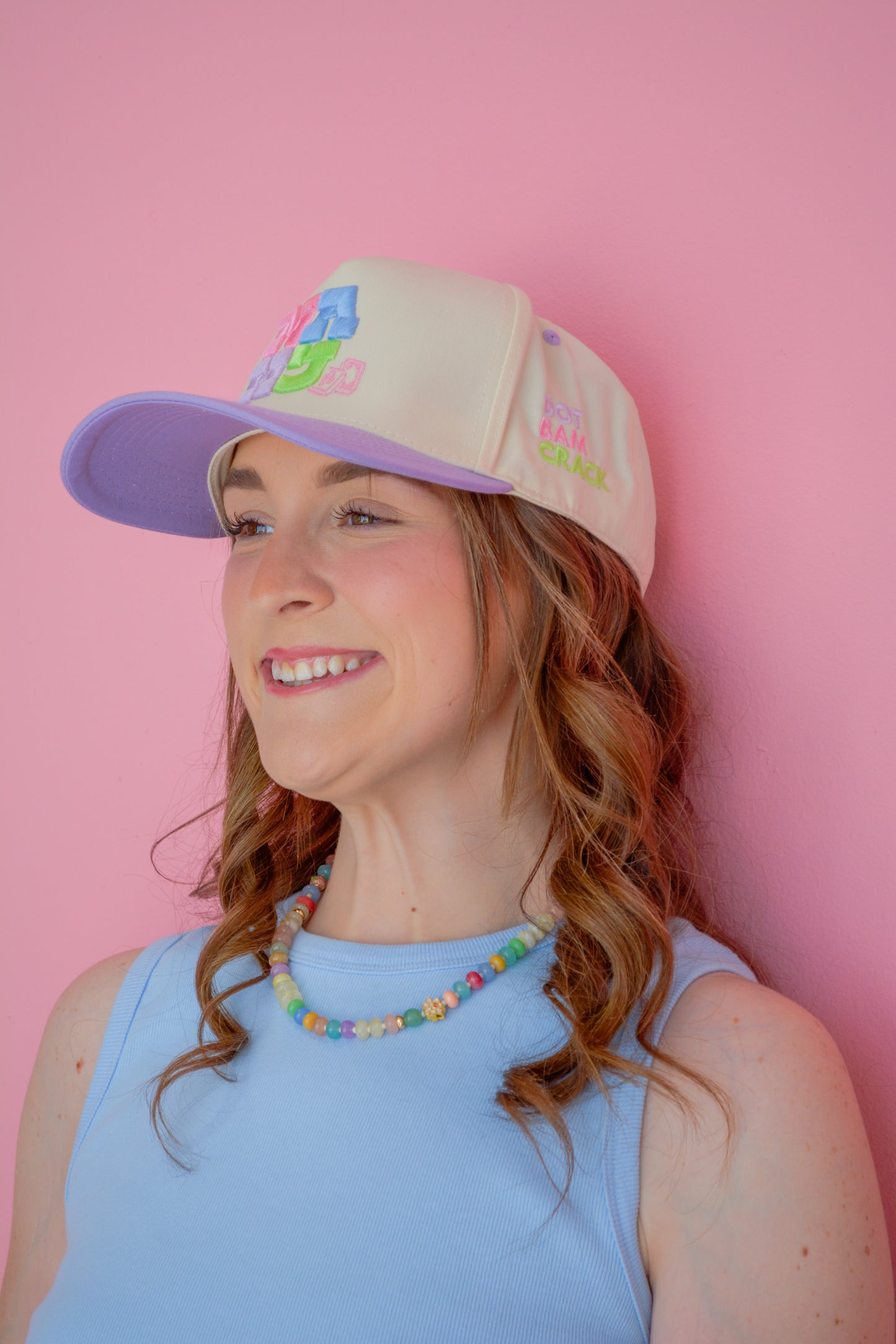 Purple MAHJ hat by Summer Tees featuring a stylish, wide-brim design perfect for sun protection and casual summer wear.